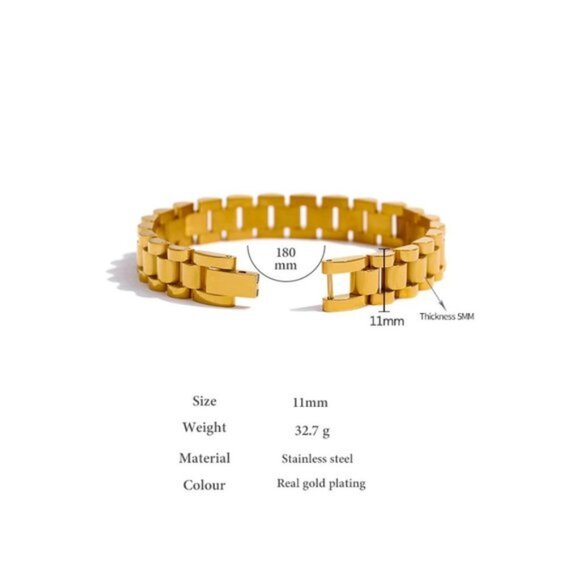 NEW 18K Gold Plated Chain Link Bracelet - Picture 7 of 8